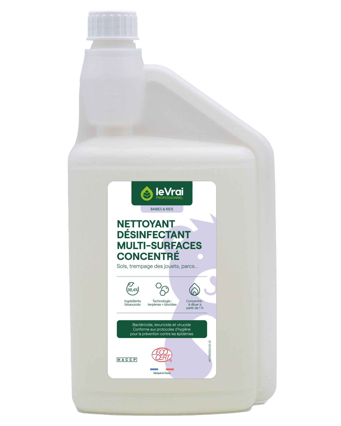 Packshot Png Fr 6014 Lvp B&k Nettoyant Desinfectant Multi Surfaces Concentre 1l